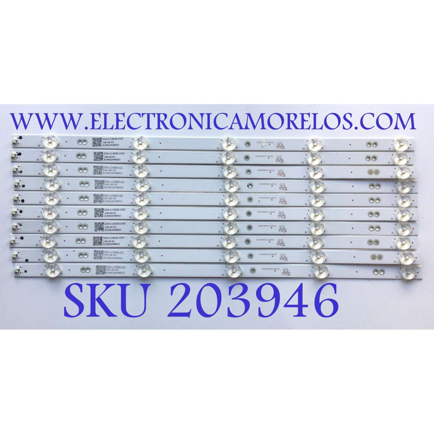 KIT DE LED'S PARA TV WESTINGHOUSE (10 PIEZAS) / NUMERO DE PARTE ZX48ZC332M05A0V0 / 8149010048003 / 136-G6-R1 /MODELO WD49FB1018